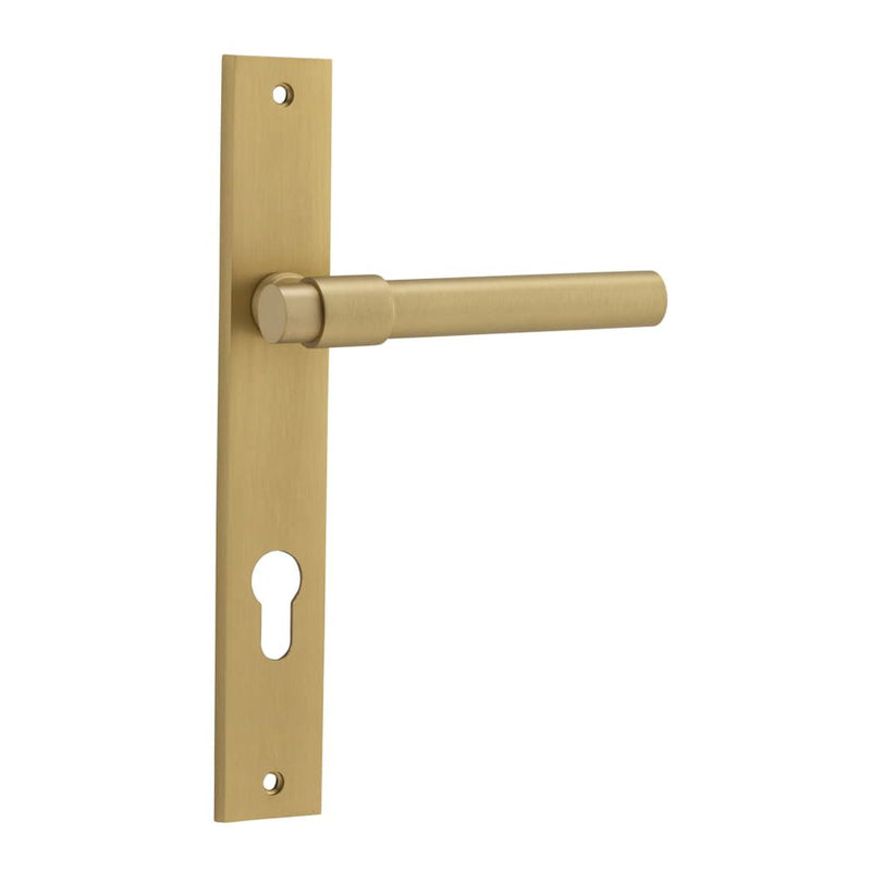 Door Lever Helsinki Rectangular Euro Pair Brushed Brass