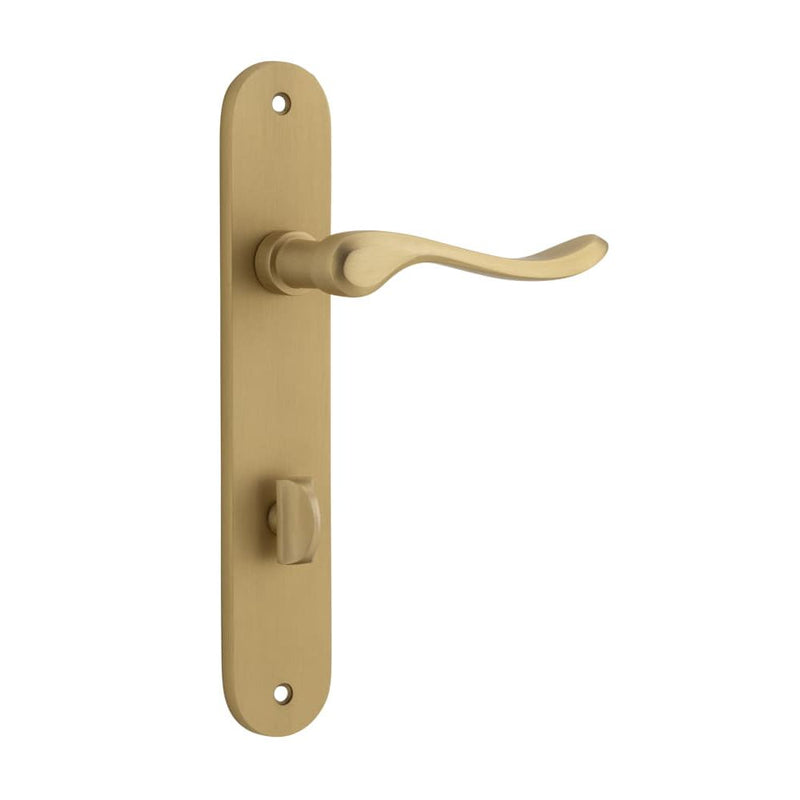 Door Lever Stirling Oval Privacy Pair Brushed Brass