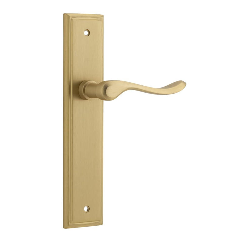 Door Lever Stirling Stepped Latch Pair Brushed Brass