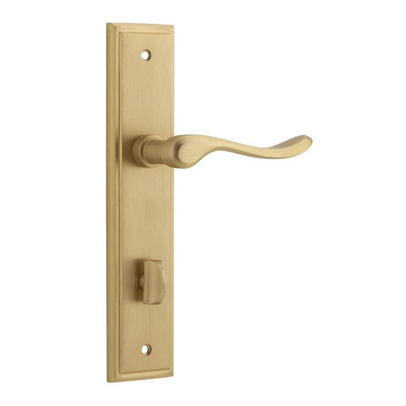 Door Lever Stirling Stepped Privacy Pair Brushed Brass