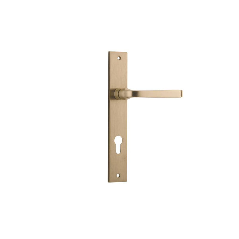 Door Lever Annecy Rectangular Euro Brushed Brass
