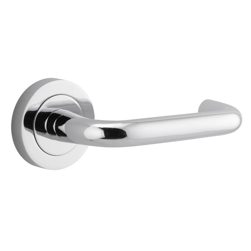 Door Lever Oslo Round Rose Polished Chrome