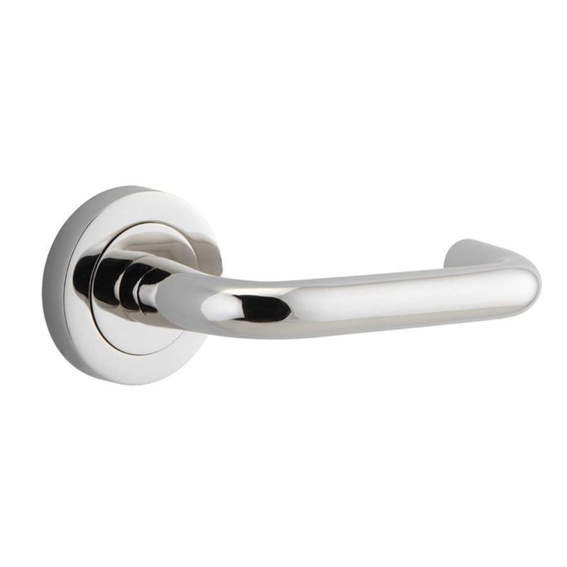 Door Lever Oslo Round Rose Polished Nickel