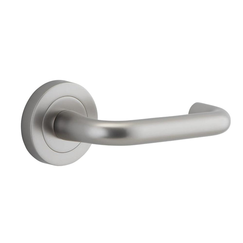 Door Lever Oslo Round Rose Satin Nickel