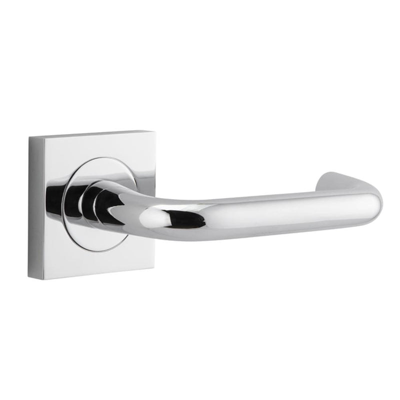 Door Lever Oslo Square Rose Polished Chrome