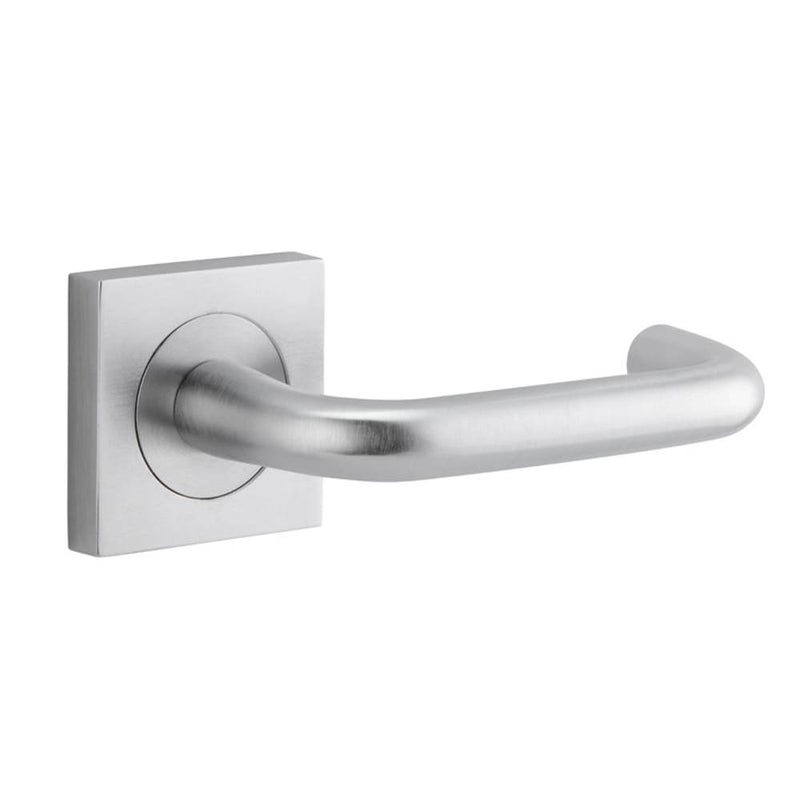 Door Lever Oslo Square Rose Brushed Chrome