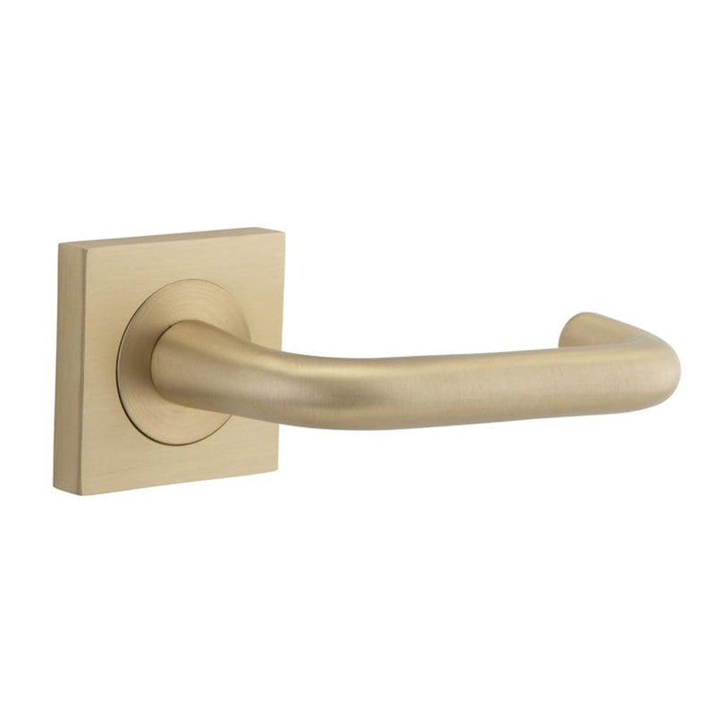 Door Lever Oslo Square Rose Brushed Brass
