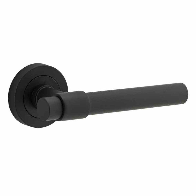 Door Lever Helsinki Round Rose Matt Black