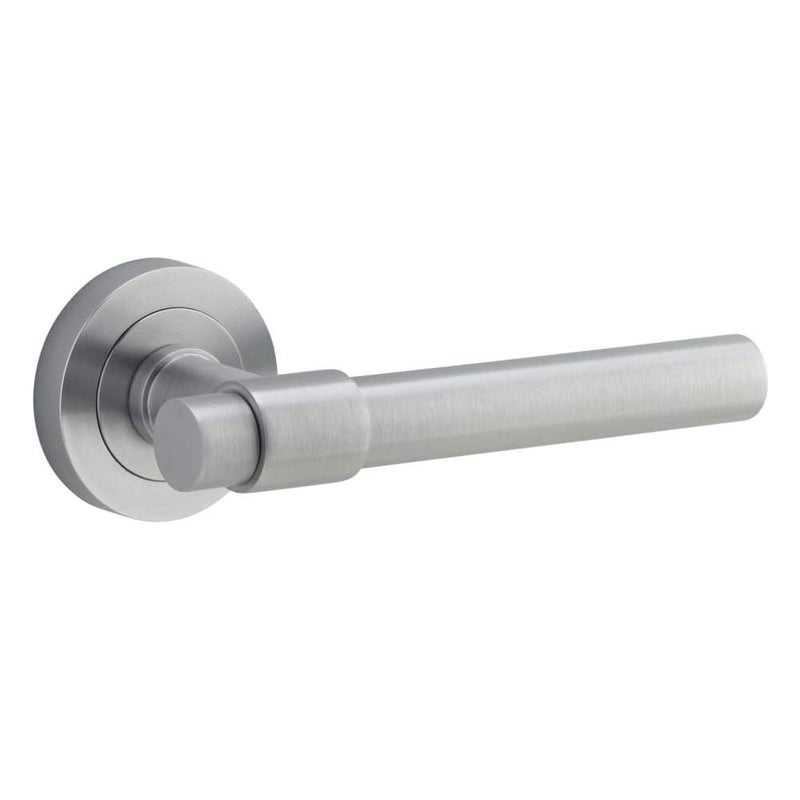Door Lever Helsinki Round Rose Brushed Chrome