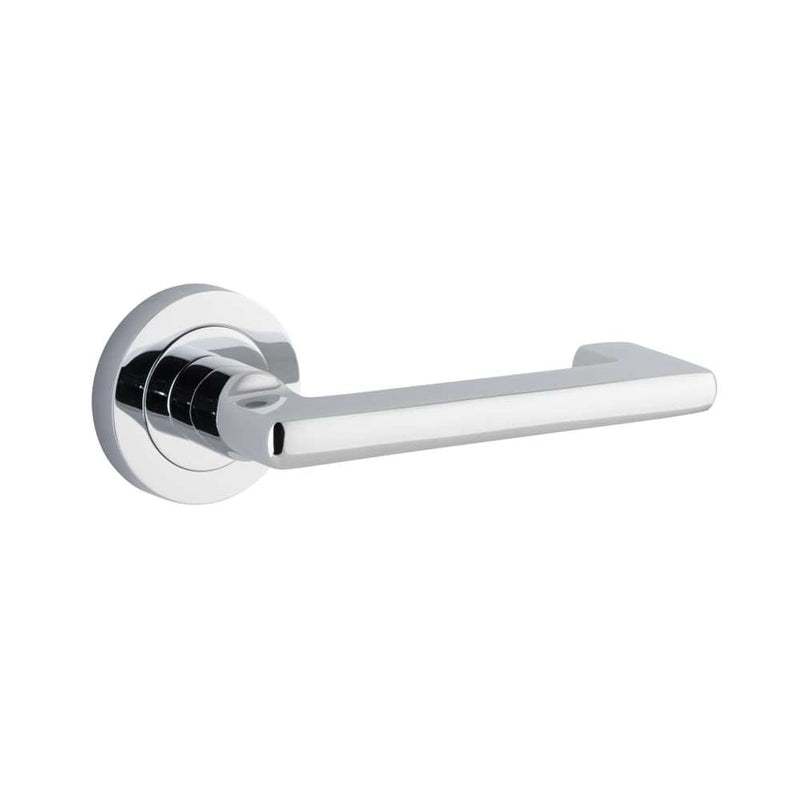 Door Lever Baltimore Return Round Rose Polished Chrome