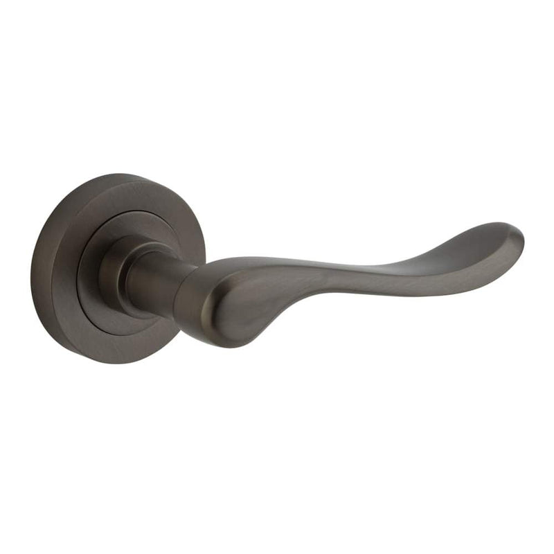 Door Lever Stirling Round Rose Signature Brass