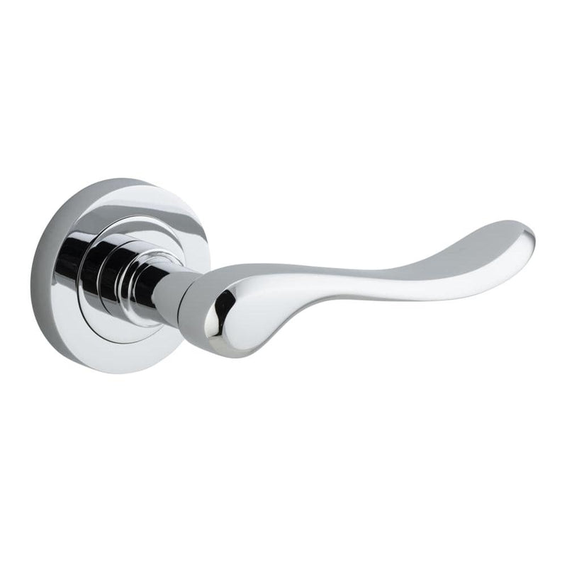 Door Lever Stirling Round Rose Polished Chrome