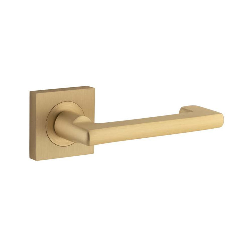 Door Lever Baltimore Return Square Rose Brushed Brass