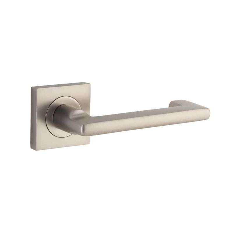 Door Lever Baltimore Return Square Rose Satin Nickel