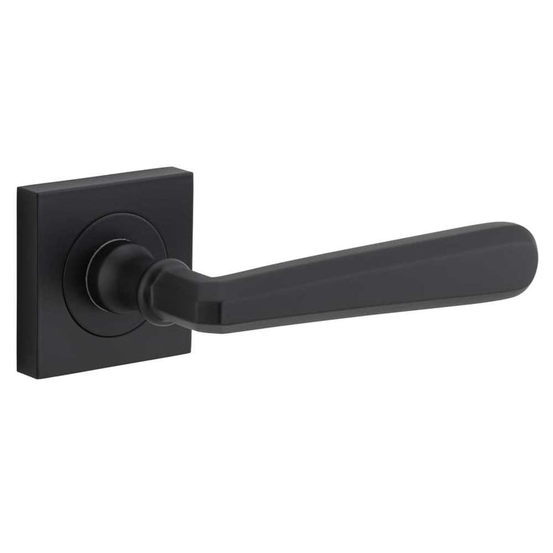 Door Lever Copenhagen Square Rose Matt Black