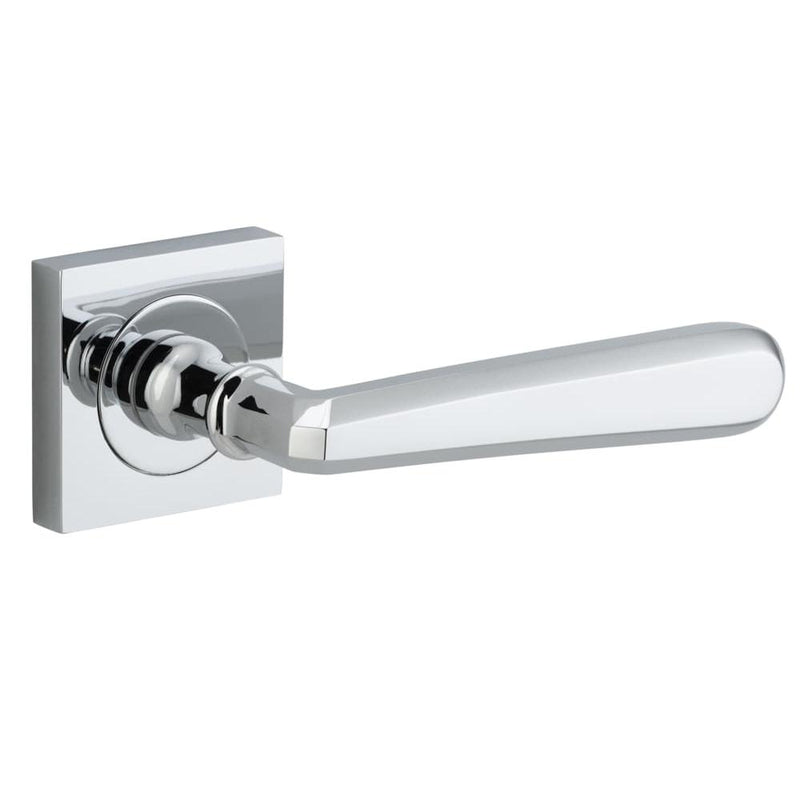 Door Lever Copenhagen Square Rose Polished Chrome