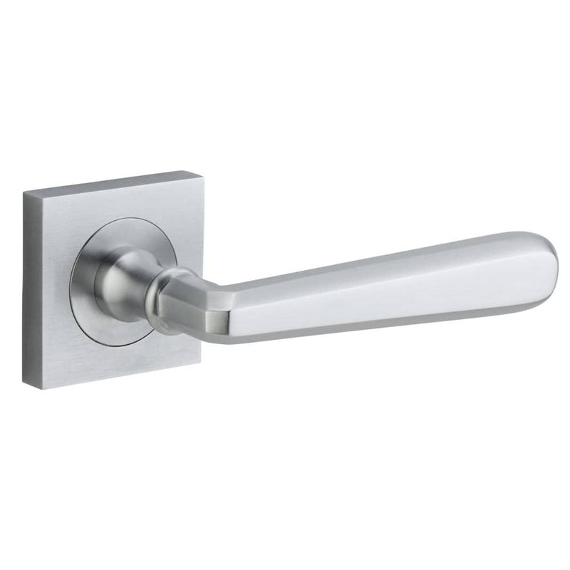 Door Lever Copenhagen Square Rose Brushed Chrome