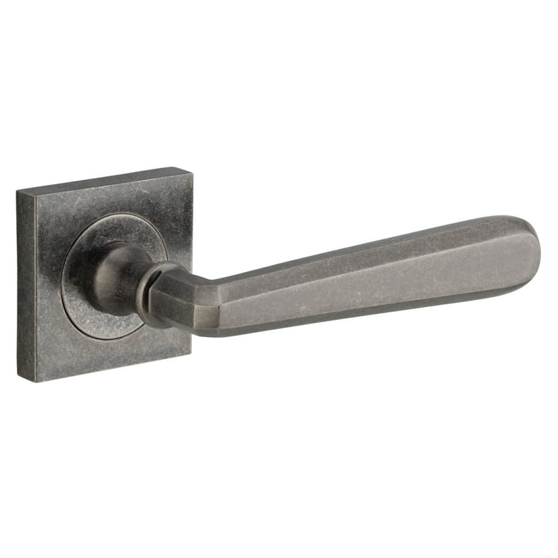 Door Lever Copenhagen Square Rose Distressed Nickel