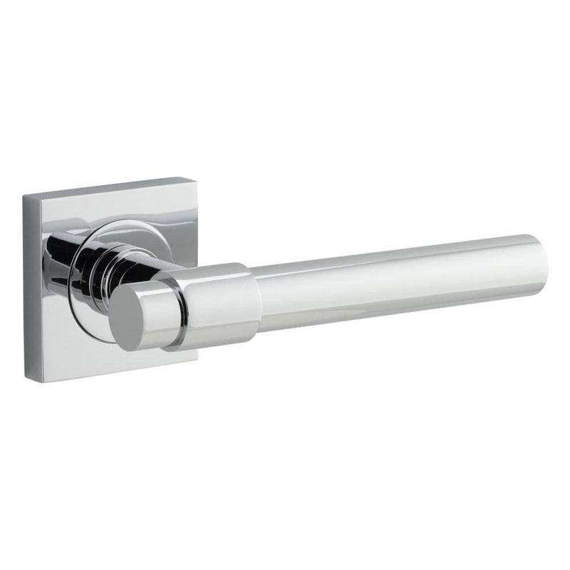 Door Lever Helsinki Square Rose Polished Chrome