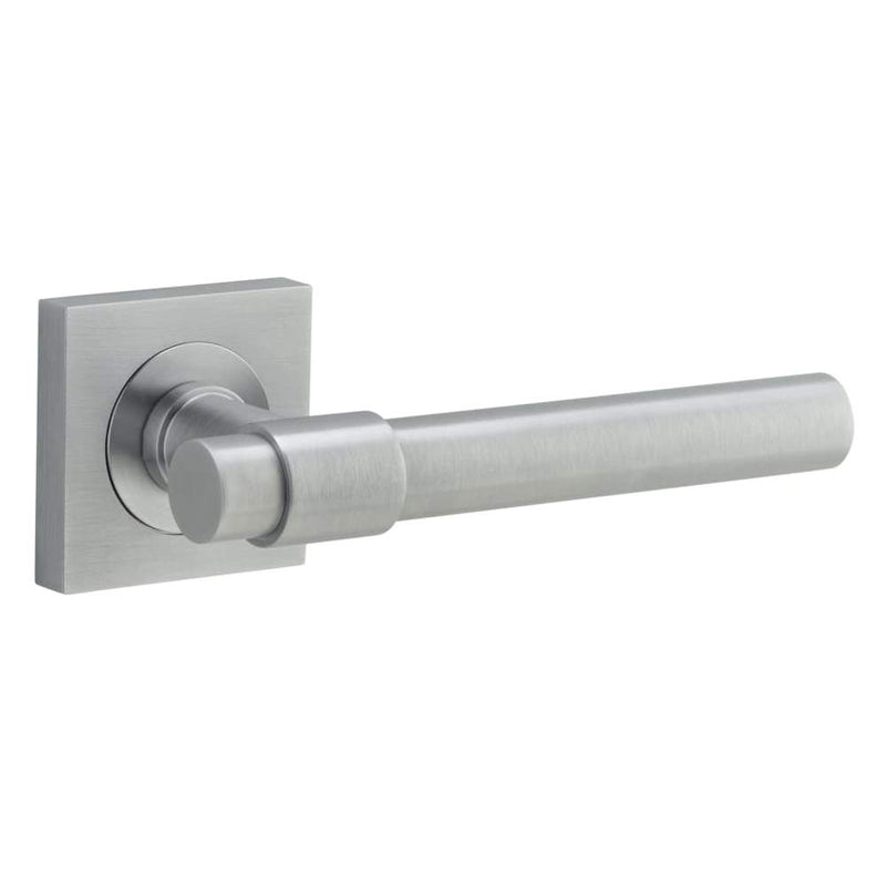 Door Lever Helsinki Square Rose Brushed Chrome