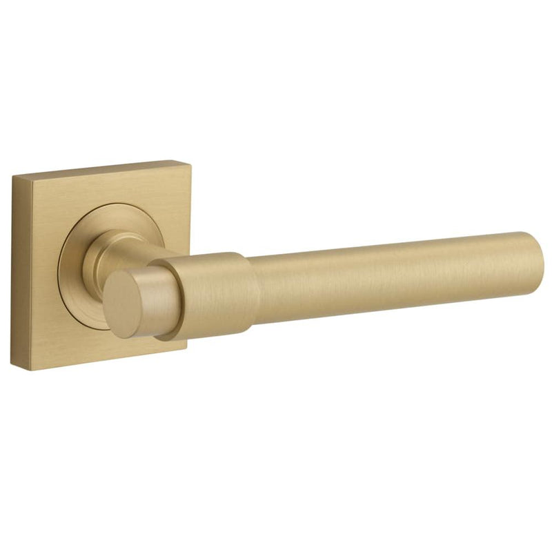 Door Lever Helsinki Square Rose Brushed Brass