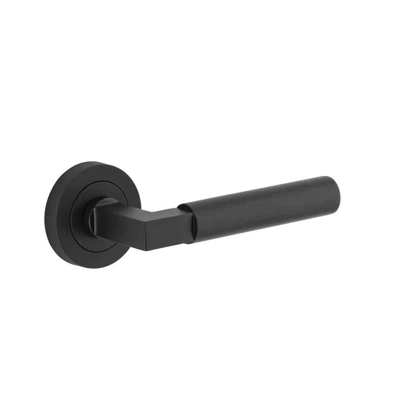 Door Lever Berlin Round Rose Matt Black