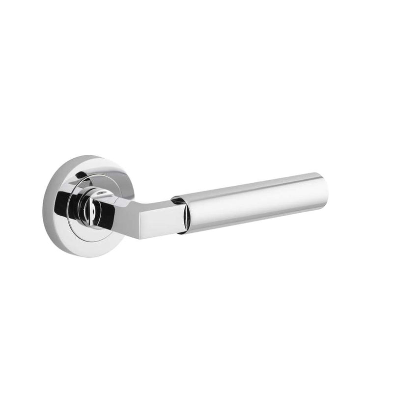Door Lever Berlin Round Rose Polished Chrome