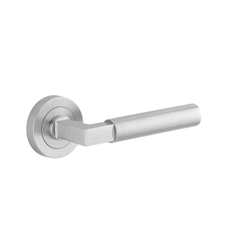 Door Lever Berlin Round Rose Brushed Chrome