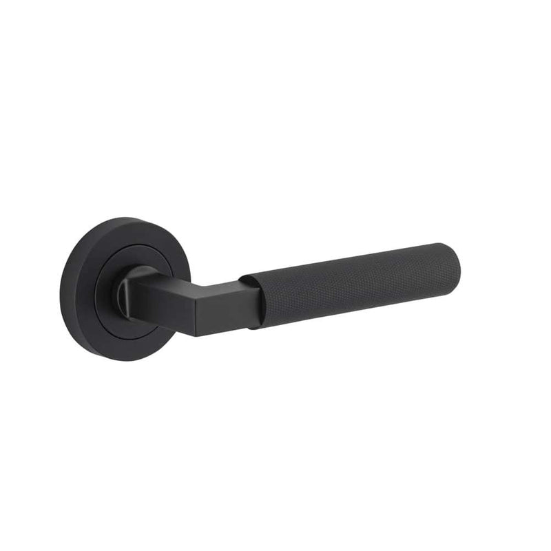 Door Lever Brunswick Round Rose Matt Black