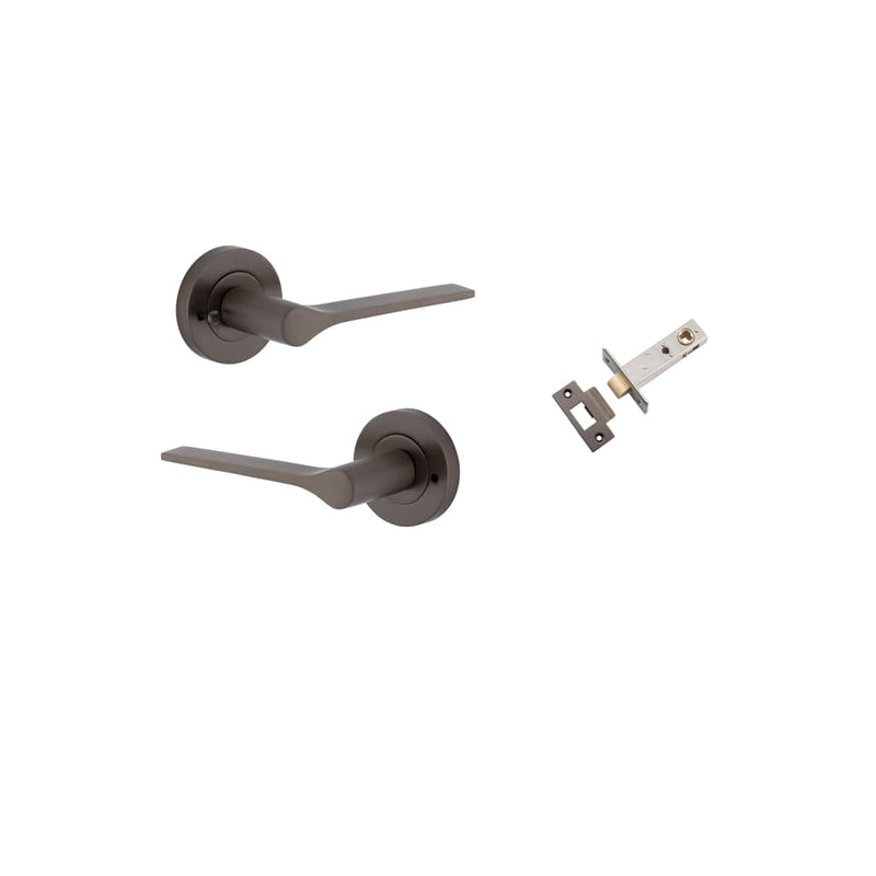 Door Lever Como Round Rose Inbuilt Privacy Kit Signature Brass