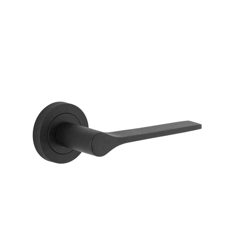 Door Lever Como Round Rose Matt Black