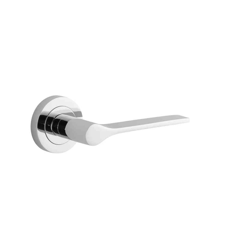 Door Lever Como Round Rose Polished Chrome