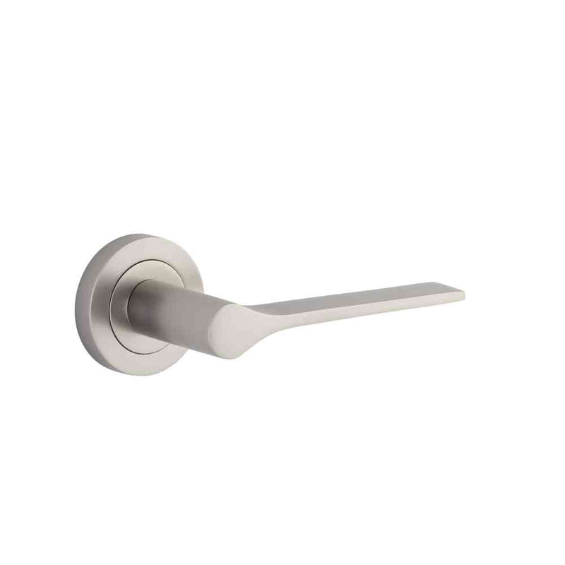 Door Lever Como Round Rose Satin Nickel