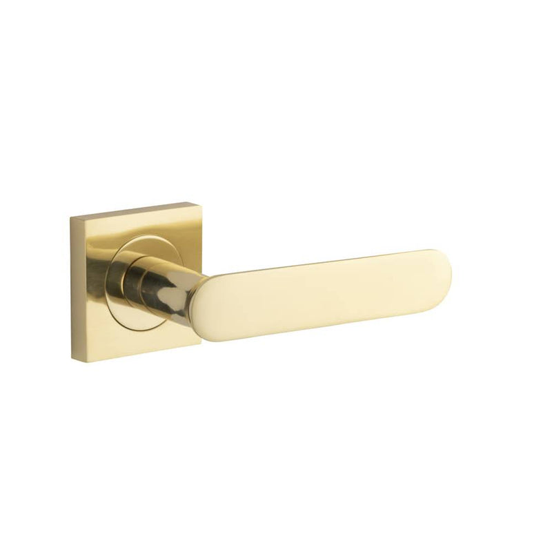Door Lever Bronte Square Rose Polished Brass