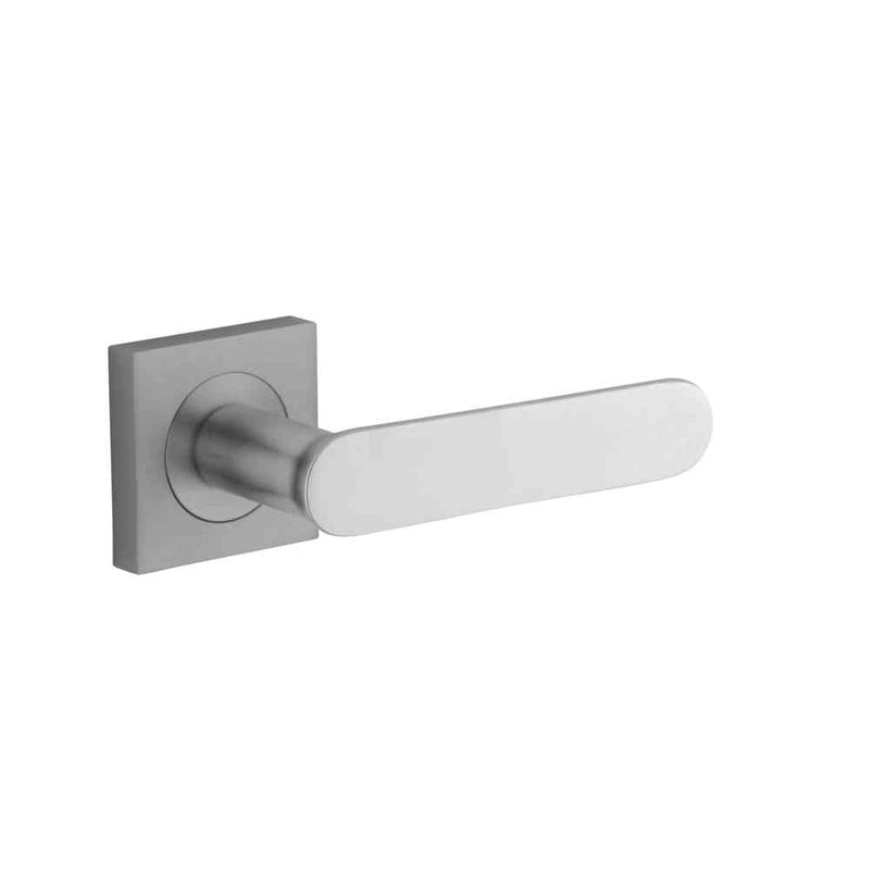 Door Lever Bronte Square Rose Brushed Chrome