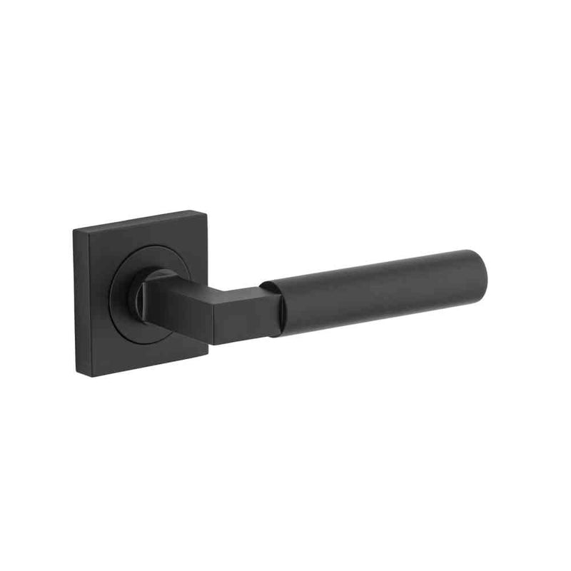 Door Lever Berlin Square Rose Matt Black