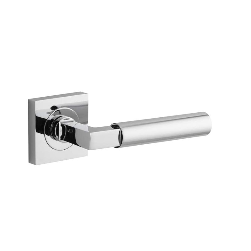 Door Lever Berlin Square Rose Polished Chrome