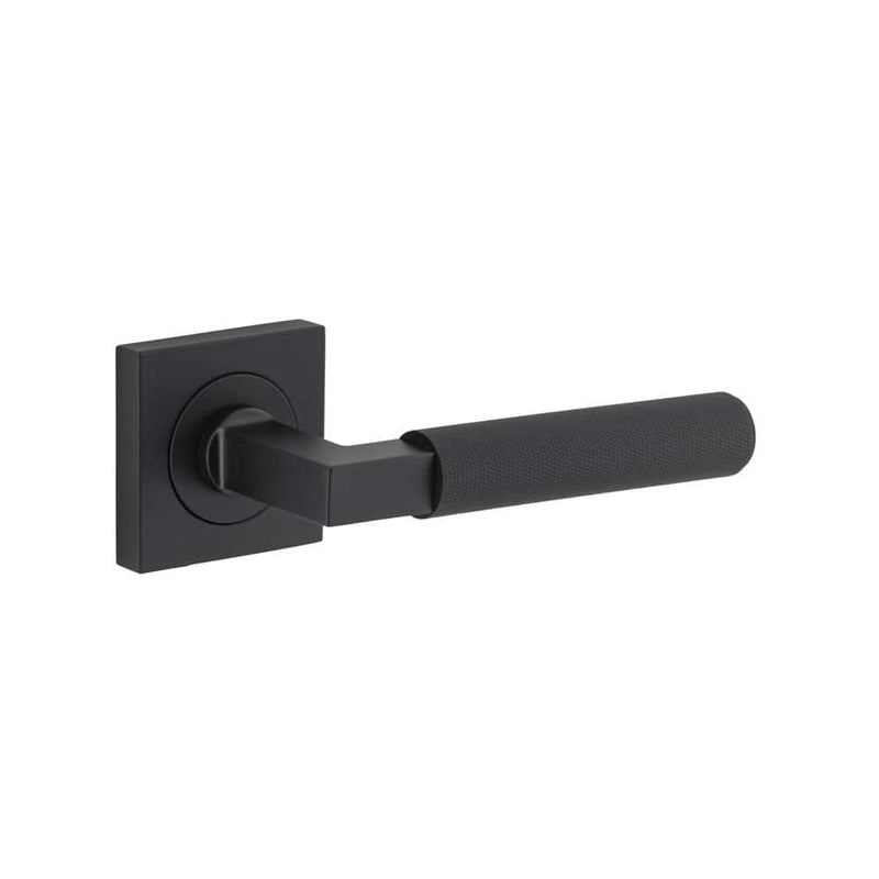 Door Lever Brunswick Square Rose Matt Black