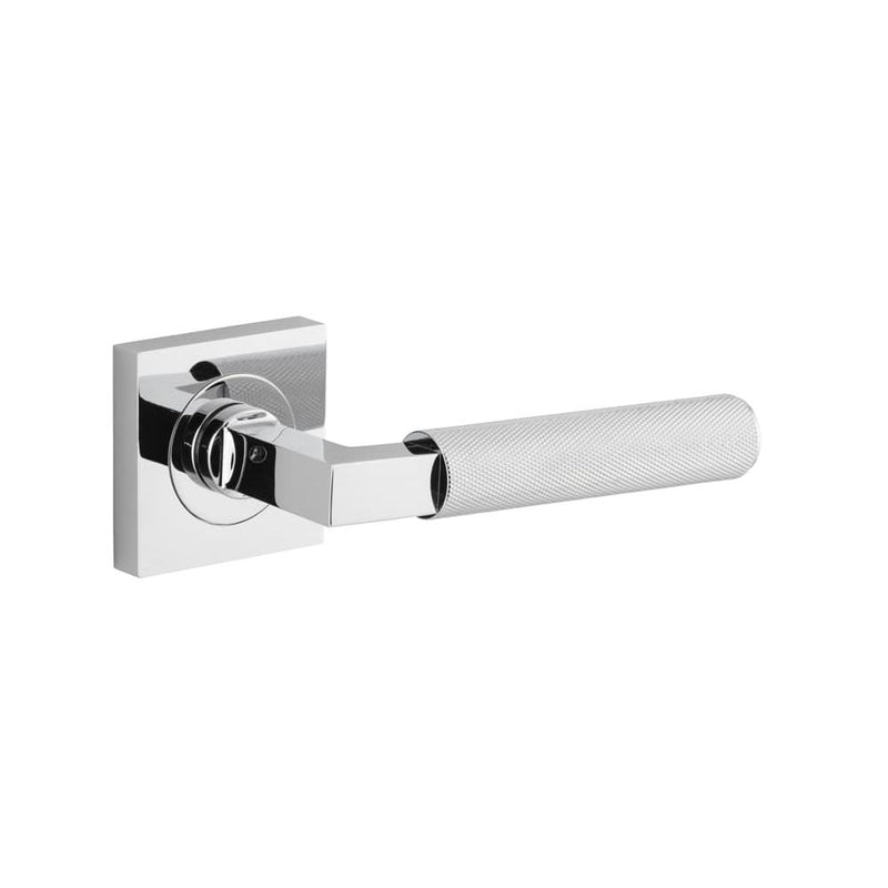 Door Lever Brunswick Square Rose Polished Chrome