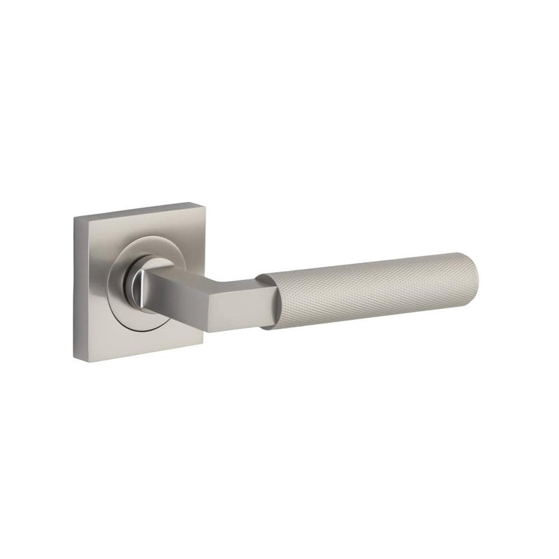 Door Lever Brunswick Square Rose Satin Nickel