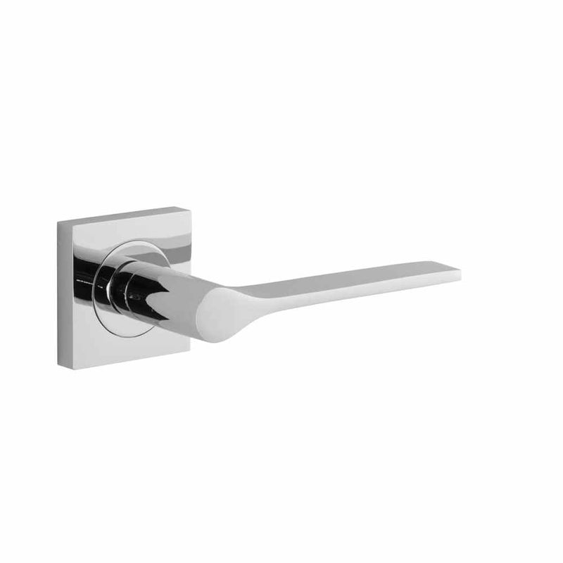 Door Lever Como Square Rose Polished Chrome