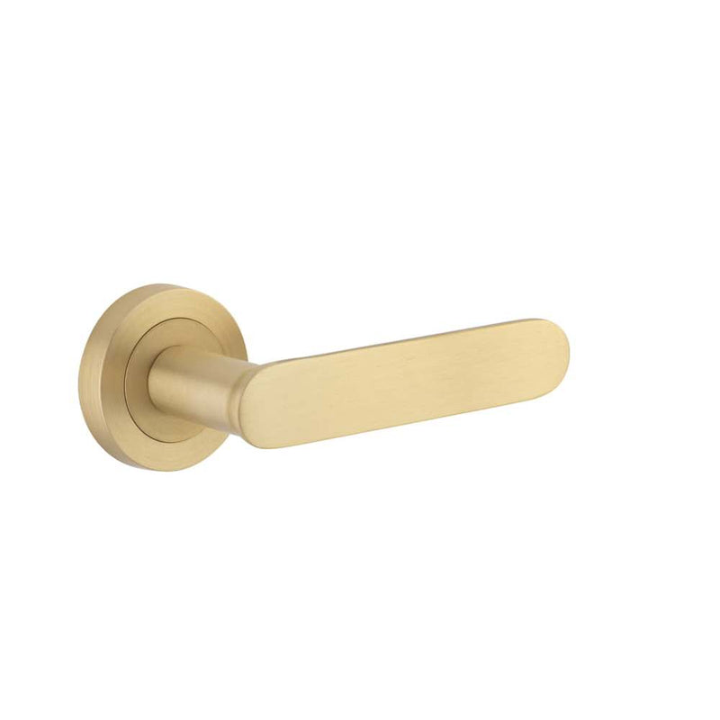 Door Lever Bronte Round Rose Brushed Brass