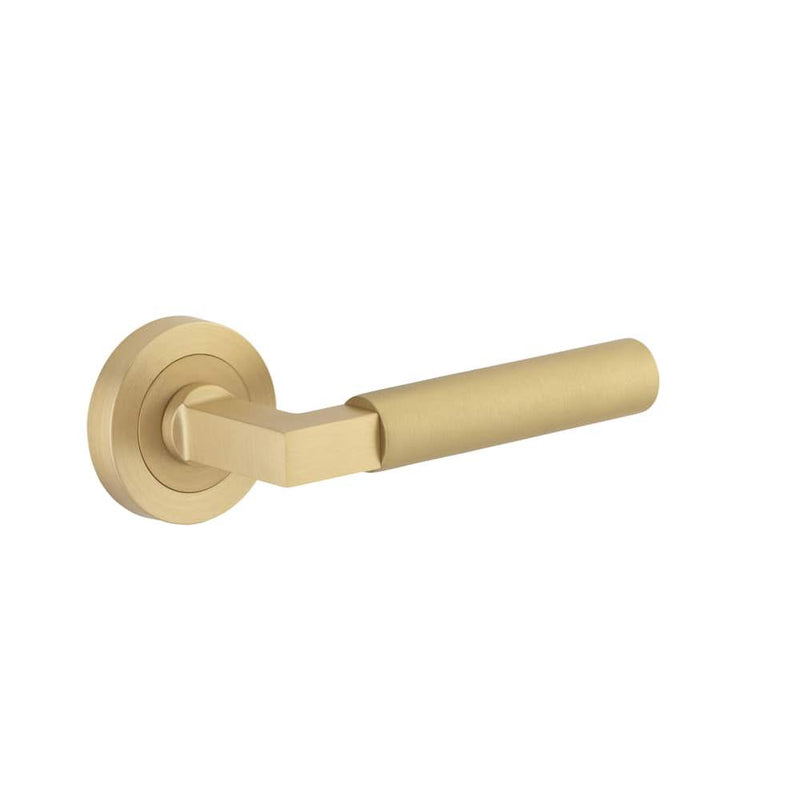 Door Lever Berlin Round Rose Brushed Brass