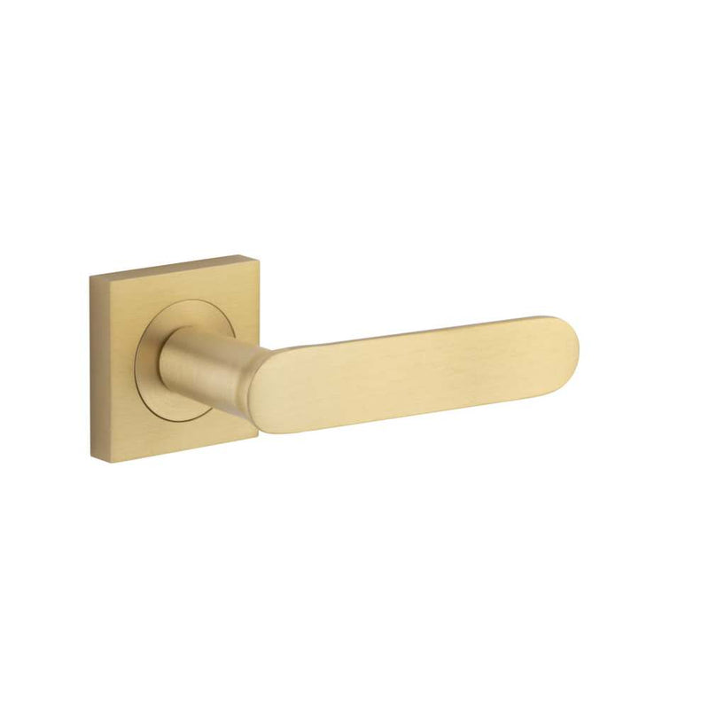 Door Lever Bronte Square Rose Brushed Brass