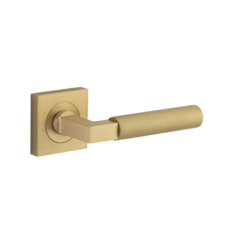 Door Lever Berlin Square Rose Brushed Brass
