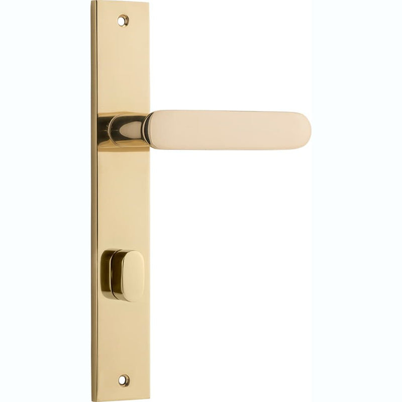Door Lever Bronte Rectangular Privacy Polished Brass
