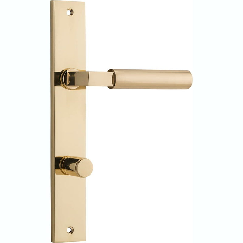 Door Lever Berlin Rectangular Privacy Polished Brass