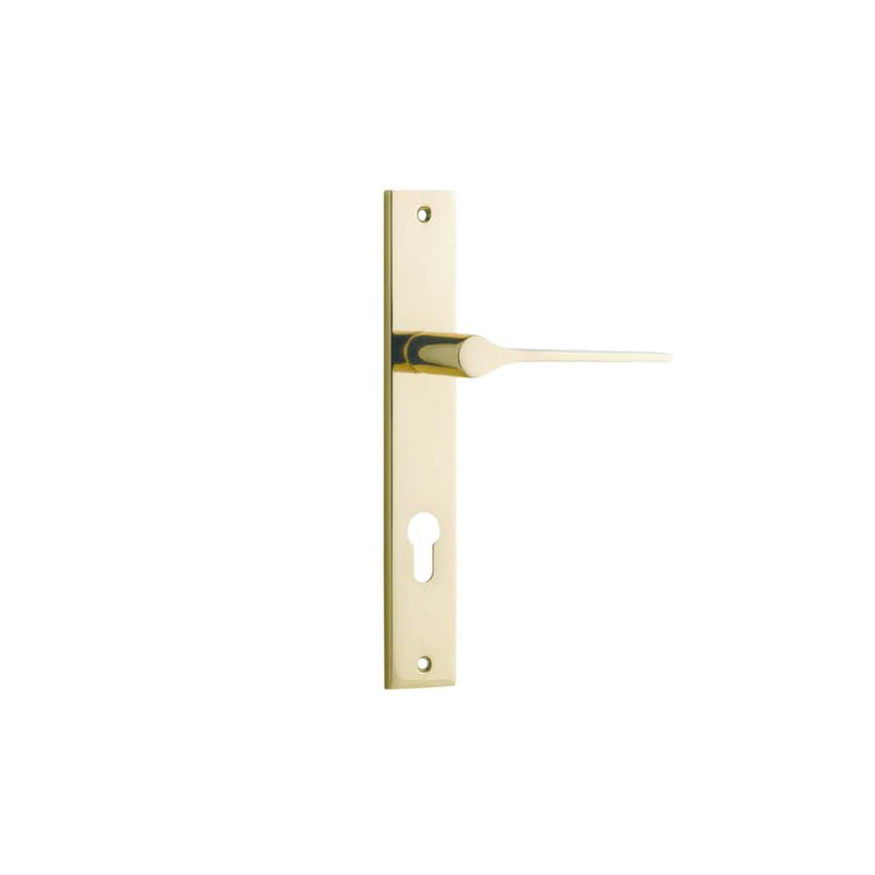 Door Lever Como Rectangular Euro Polished Brass