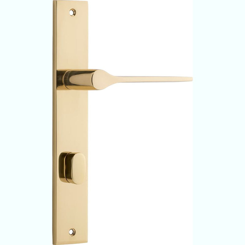 Door Lever Como Rectangular Privacy Polished Brass