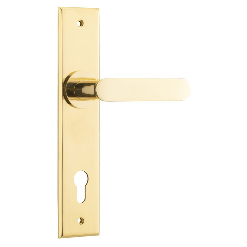 Door Lever Bronte Chamfered Euro Polished Brass